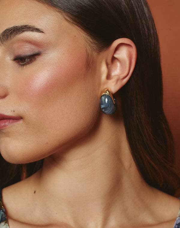 PENDIENTES GOTA AZUL