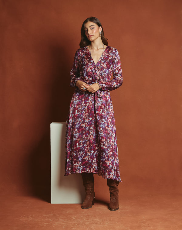 VESTIDO LARGO FLOR SONIA BURDEOS