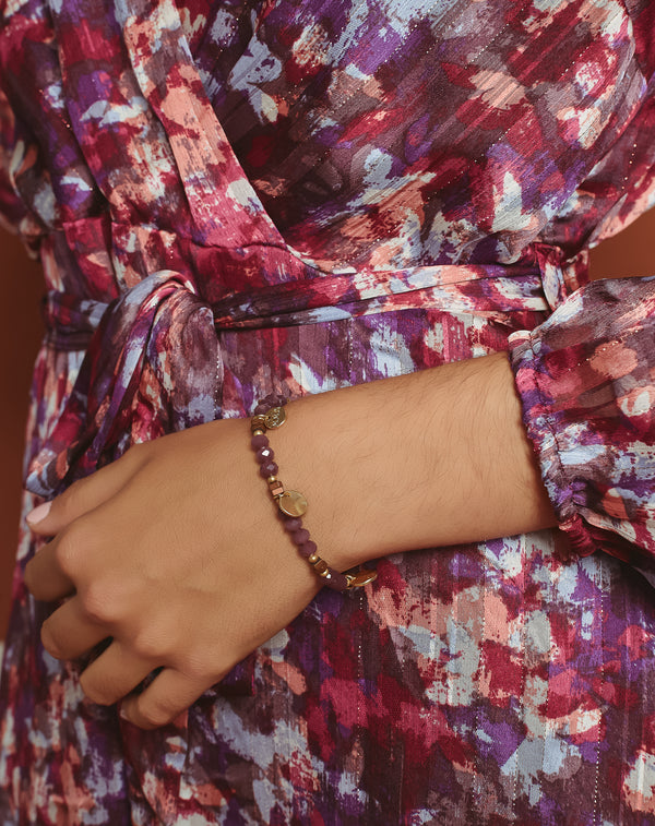 PULSERA CRISTAL VIOLETA ADORNO