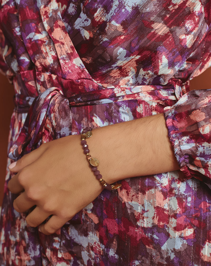 PULSERA CRISTAL VIOLETA ADORNO