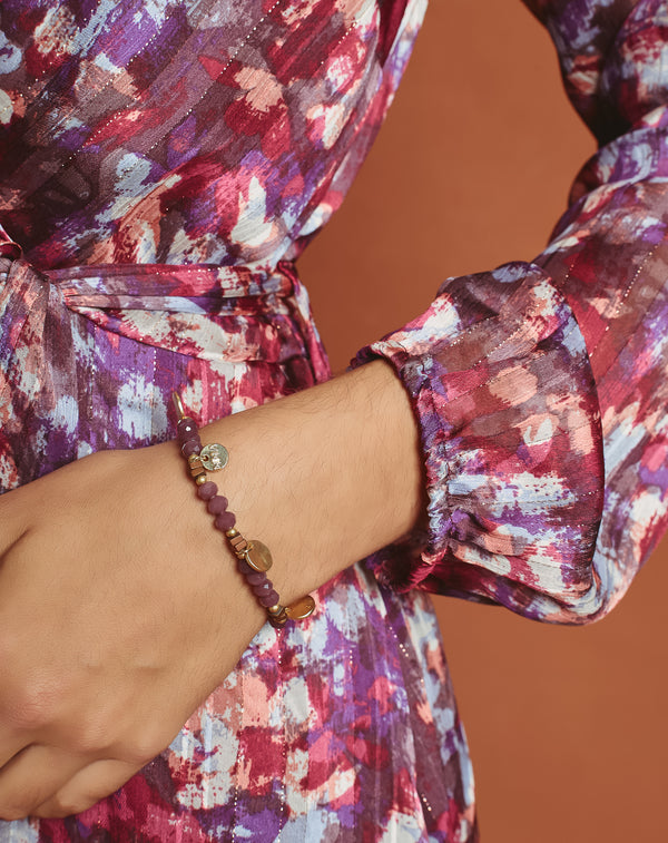 PULSERA CRISTAL VIOLETA ADORNO