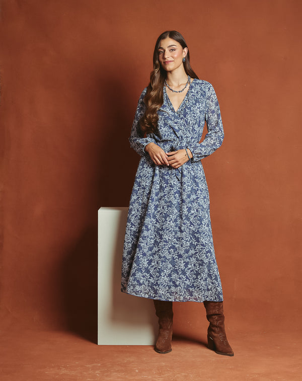 VESTIDO FLORECITAS DULCE AZUL