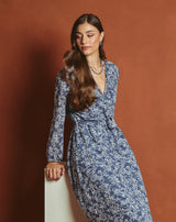 VESTIDO FLORECITAS DULCE AZUL