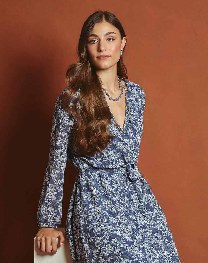VESTIDO FLORECITAS DULCE AZUL