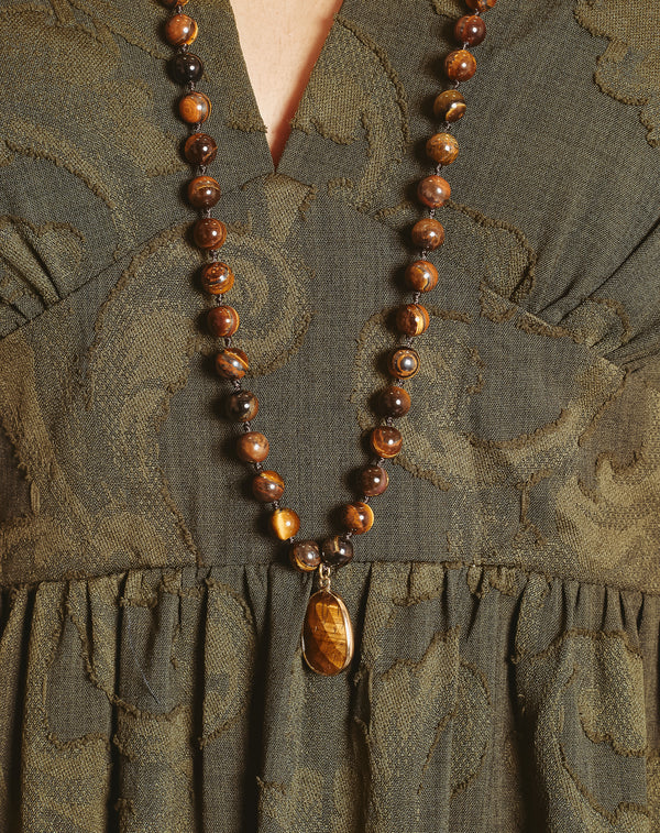 COLLAR PIEDRA MARRÓN MARI