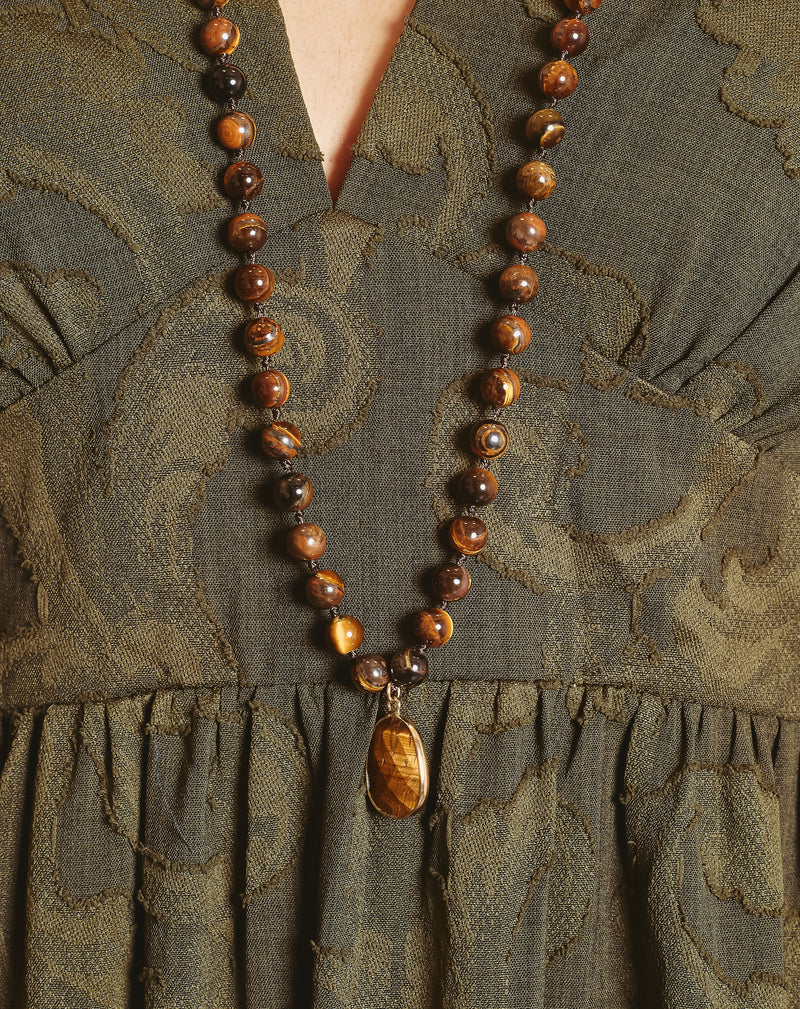 COLLAR PIEDRA MARRÓN MARI