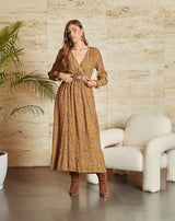 VESTIDO CRUZADO ALBA CAMEL