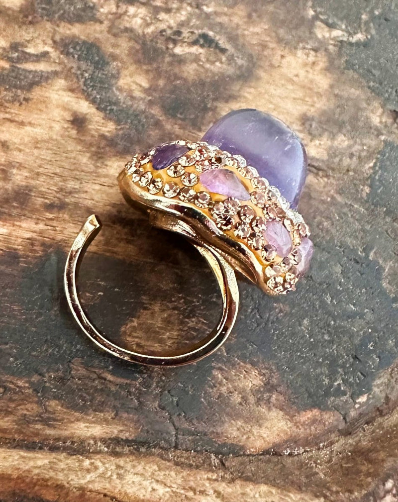 ANILLO BRILLANTE PIEDRA VIOLETA - Monica Ecco