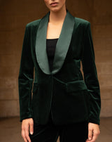 BLAZER VELVET ELEGANT VERDE - Monica Ecco