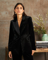 BLAZER VELVET NEGRO - Monica Ecco