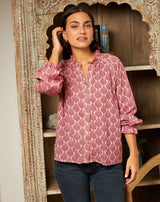 BLUSA ESTAMPADA BURDEOS LAURA - Monica Ecco