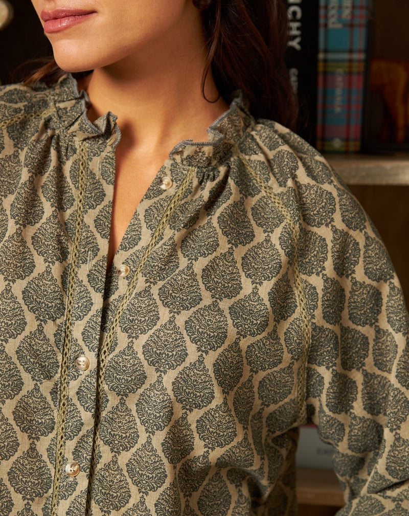 BLUSA ESTAMPADA VERDE LAURA - Monica Ecco