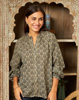 BLUSA ESTAMPADA VERDE LAURA - Monica Ecco