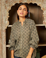 BLUSA ESTAMPADA VERDE LAURA - Monica Ecco
