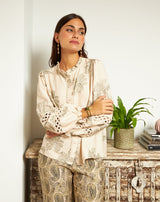 BLUSA ROMÁNTICA FLORA VERDE - Monica Ecco