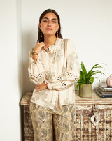 BLUSA ROMÁNTICA FLORA VERDE - Monica Ecco