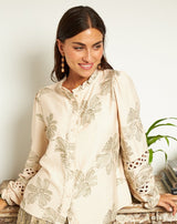 BLUSA ROMÁNTICA FLORA VERDE - Monica Ecco