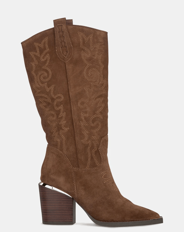 BOTA BORDADA TACÓN COWBOY - Monica Ecco