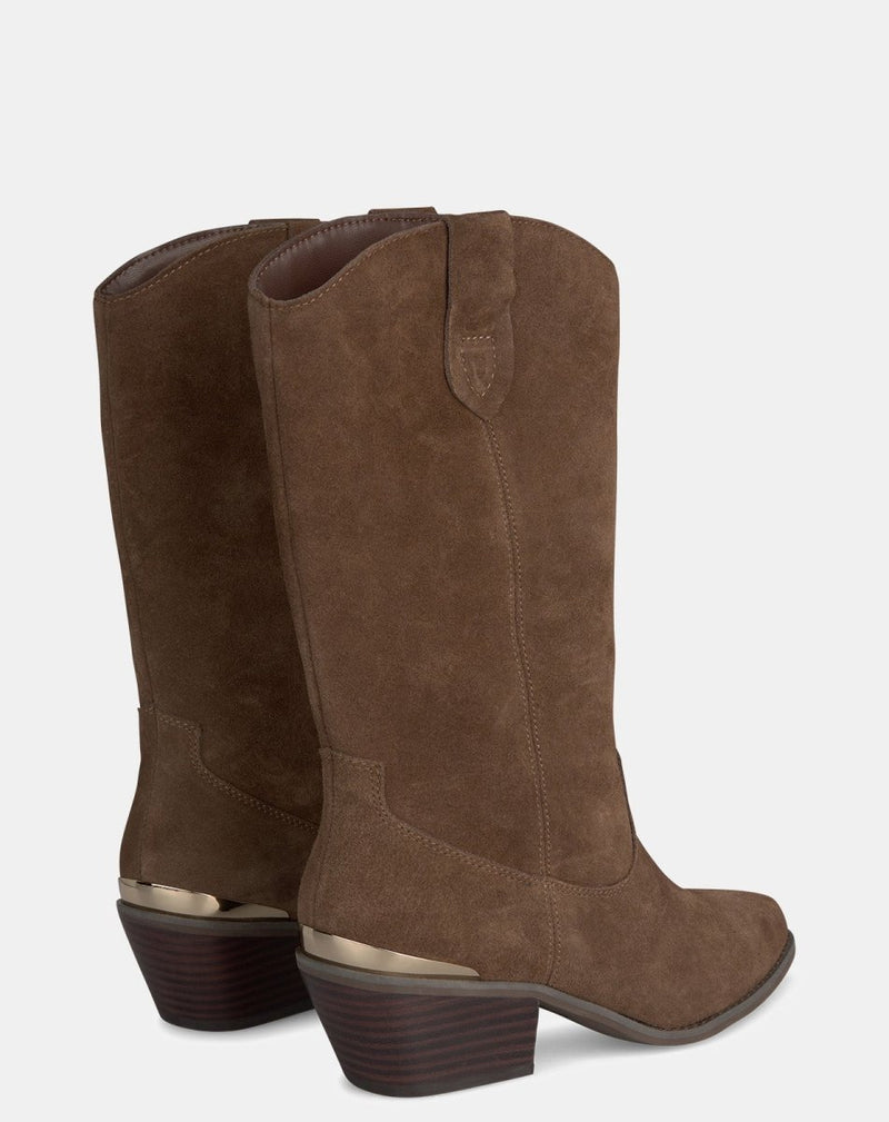 BOTA COWBOY BAJO MARRÓN - Monica Ecco