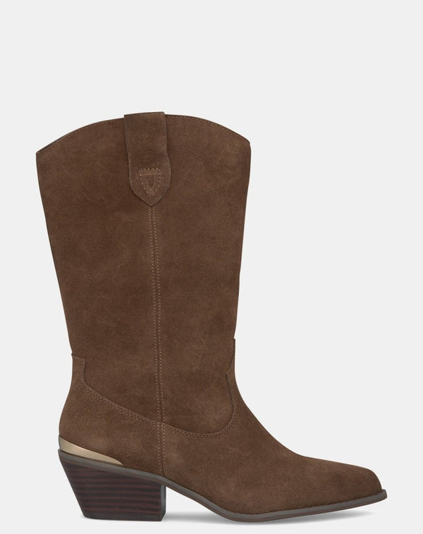 BOTA COWBOY BAJO MARRÓN - Monica Ecco
