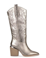 BOTA COWBOY BORDADOS BRONCE - Monica Ecco