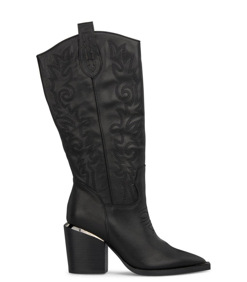 BOTA COWBOY BORDADOS NEGRO - Monica Ecco