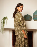 CAMISA BORDADA FLORES MELI KAKHI - Monica Ecco