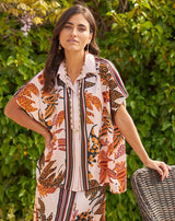 CAMISA OVERSIZE AFRICA CAMEL - Monica Ecco