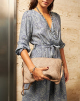 CARTERA GRANDE TRENZADA BEIGE - Monica Ecco