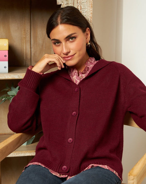 CHAQUETA PUNTO ELISA BURDEOS - Monica Ecco