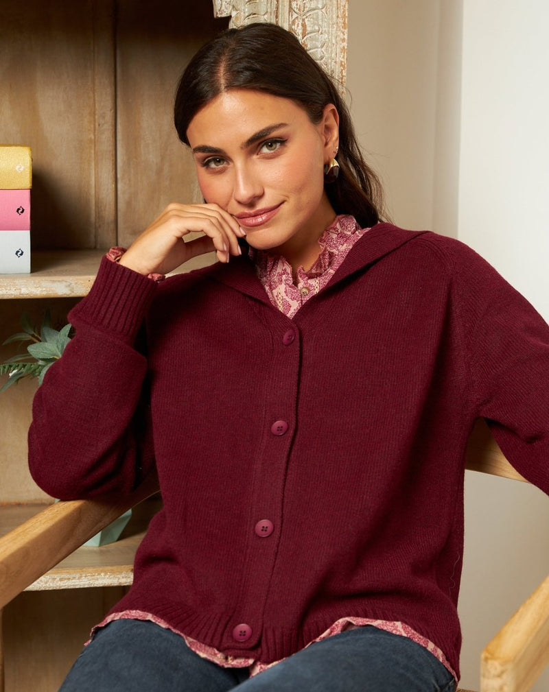 CHAQUETA PUNTO ELISA BURDEOS - Monica Ecco