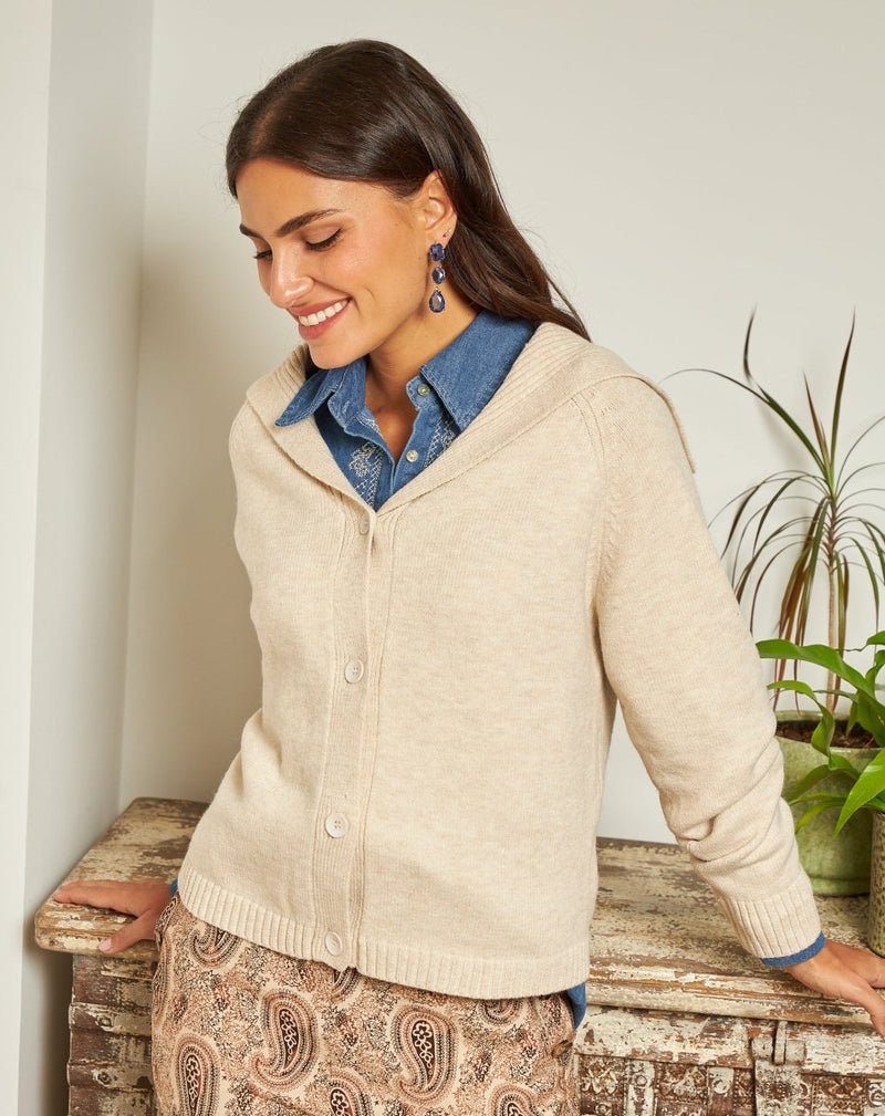 CHAQUETA PUNTO ELISA GRIS - Monica Ecco