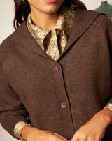 CHAQUETA PUNTO ELISA MARRÓN - Monica Ecco