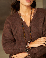 CHAQUETA PUNTO SANDRA MARRÓN - Monica Ecco