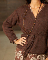 CHAQUETA PUNTO SANDRA MARRÓN - Monica Ecco