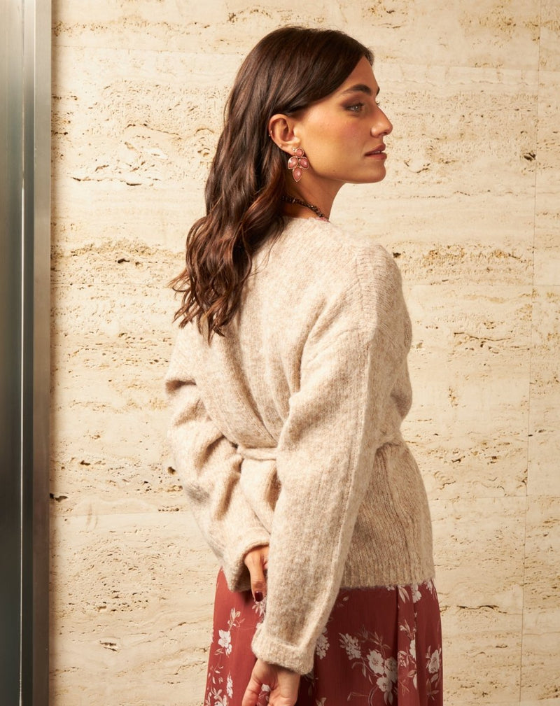 CHAQUETA PUNTO SANDRA TAUPE - Monica Ecco