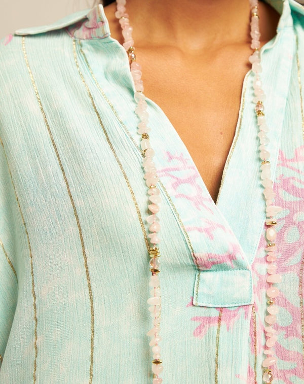COLLAR CON PIEDRAS DE COLORES ROSA - Monica Ecco