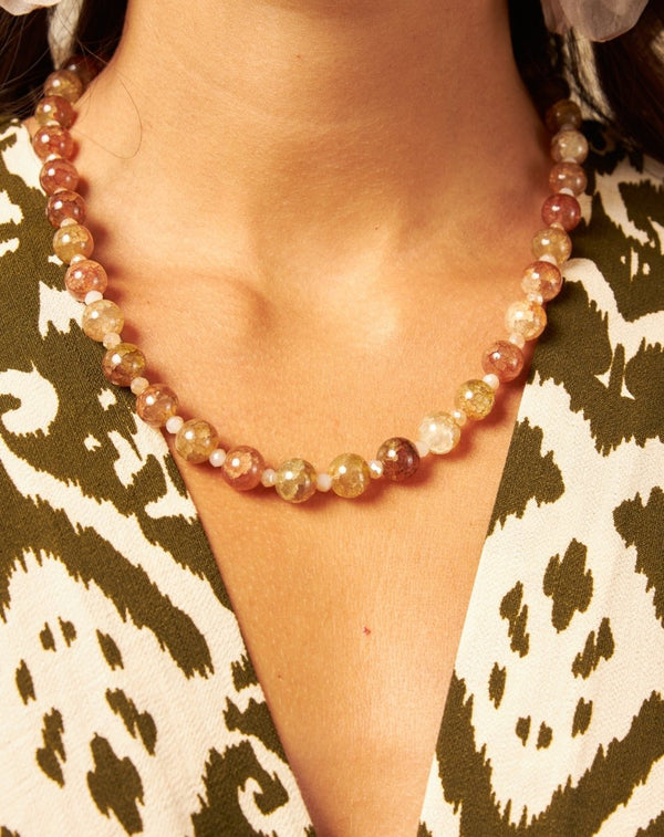 COLLAR CORTO CRISTAL AMBAR - Monica Ecco