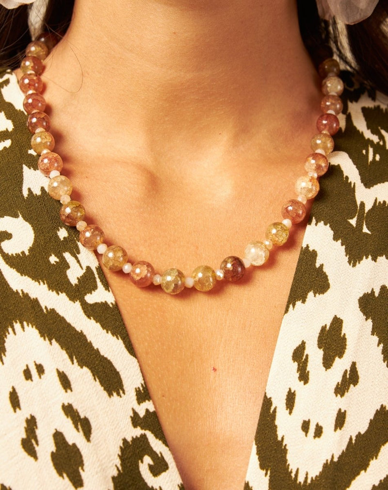 COLLAR CORTO CRISTAL AMBAR - Monica Ecco