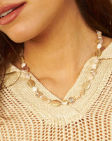 COLLAR CORTO CRISTALITOS BEIGE - Monica Ecco