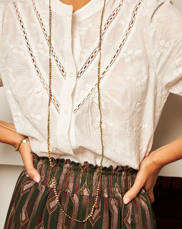 COLLAR CRISTAL COMBI CON DORADO - Monica Ecco