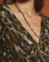 COLLAR CUENTAS MARRÓN LUZ - Monica Ecco