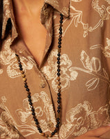 COLLAR LARGO CON PIEDRA Y CRISTAL NEGRO - Monica Ecco