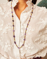 COLLAR LARGO PIEDRAS VIOLETA - Monica Ecco