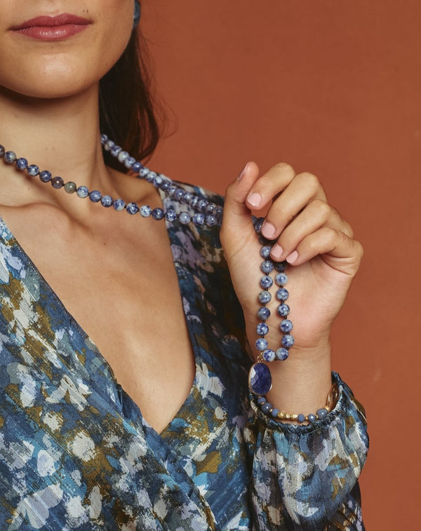 COLLAR PIEDRA AZUL MARI - Monica Ecco