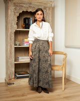 FALDA ESTAMPADA SADE GRIS - Monica Ecco