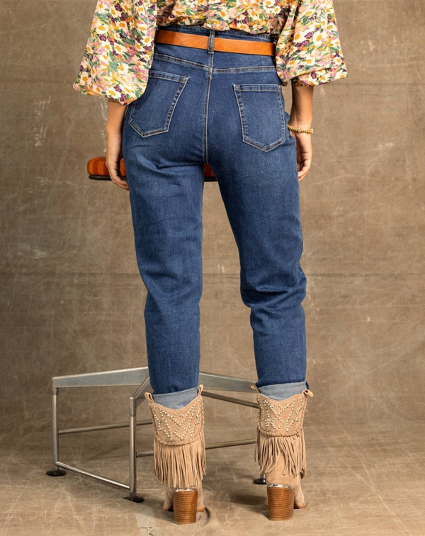 JEANS BOYFRIEND TIRO ALTO - Monica Ecco