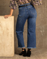 JEANS PIERNA ANCHA TIRO ALTO - Monica Ecco