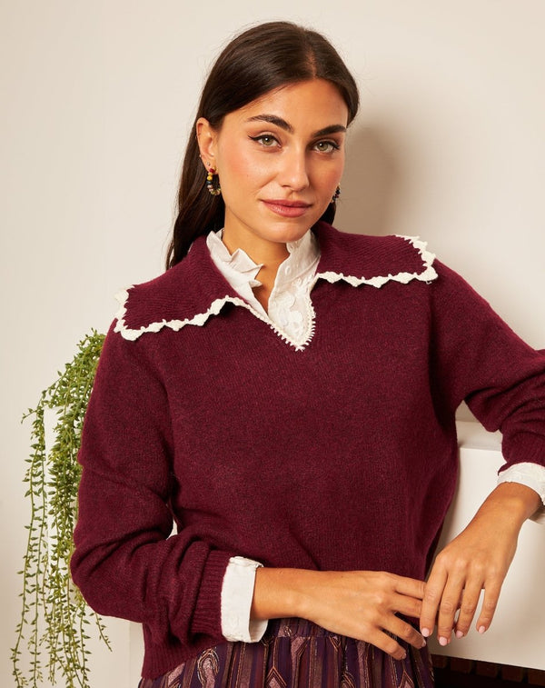 JERSEY CUELLO EVA BURDEOS - Monica Ecco