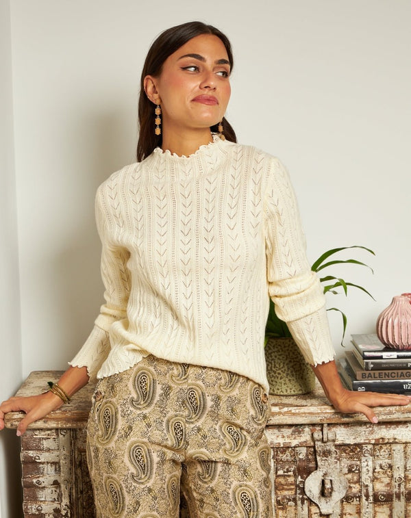 JERSEY OCHOS ISABEL BEIGE - Monica Ecco